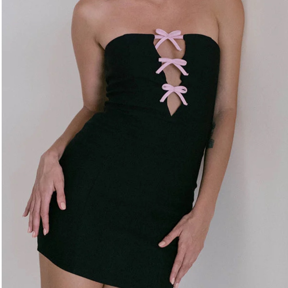Little Black Dress w Pink Bows
